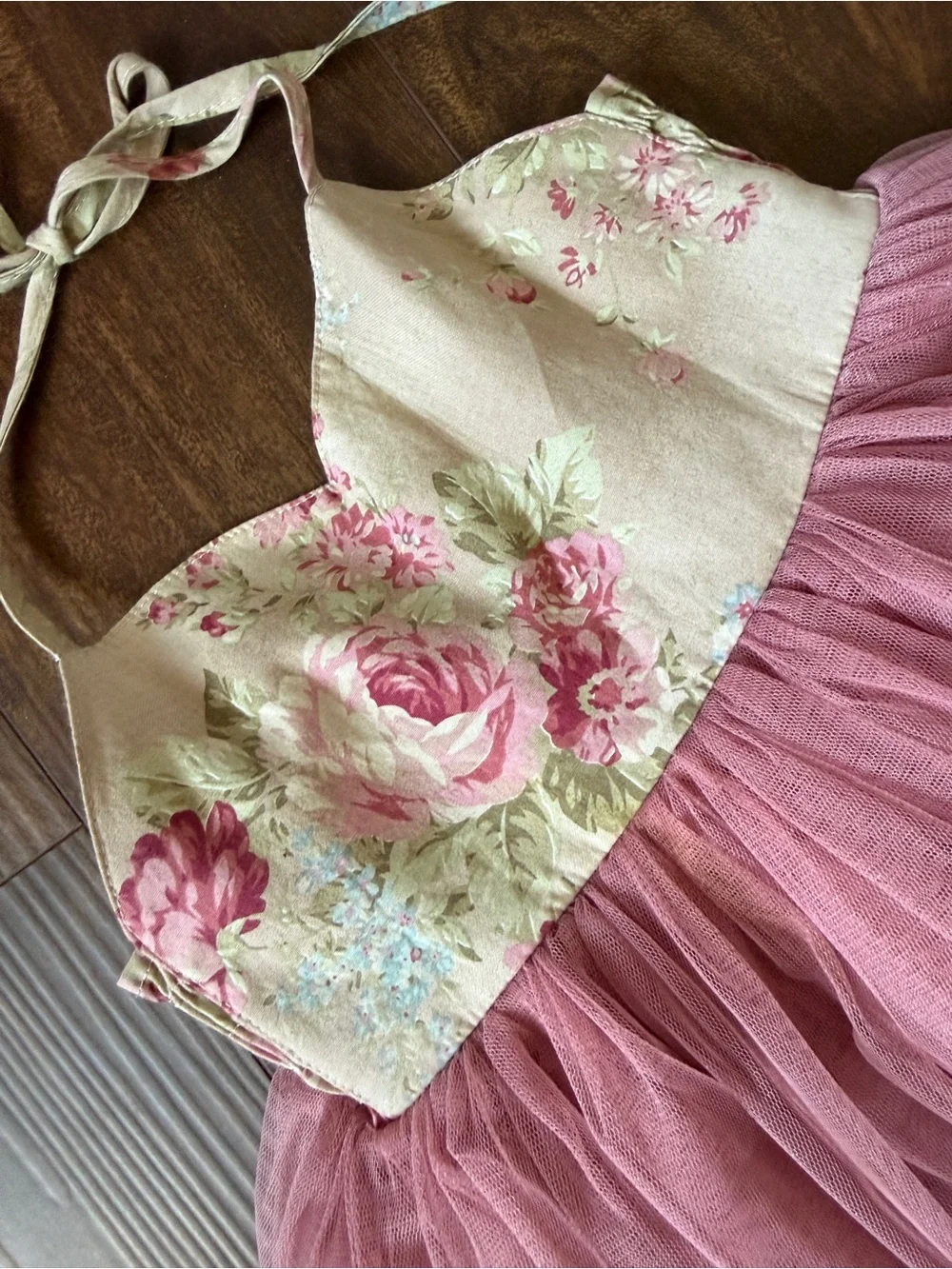 Dollcake Floral Bodice Pink Tulle Kids Dress